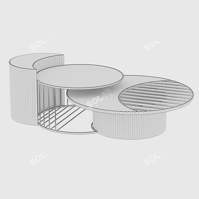 Lux Sole Coffee Table Set 3D model image 3