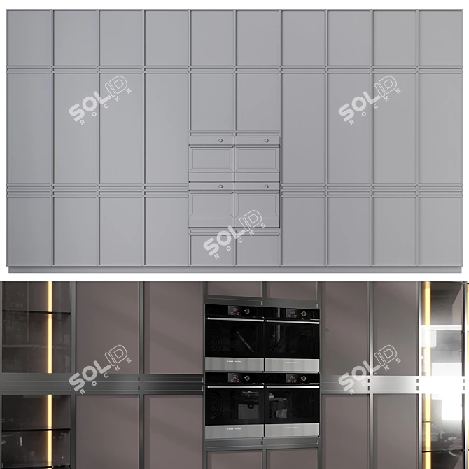  Modern Minimalist Kitchen Set 3D model image 3