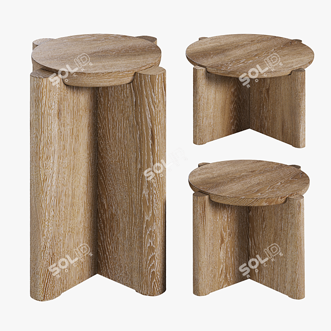 Pebble Set of Three Tables 3D model image 6