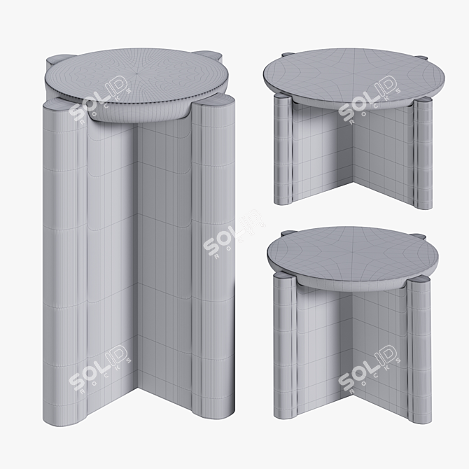 Pebble Set of Three Tables 3D model image 7