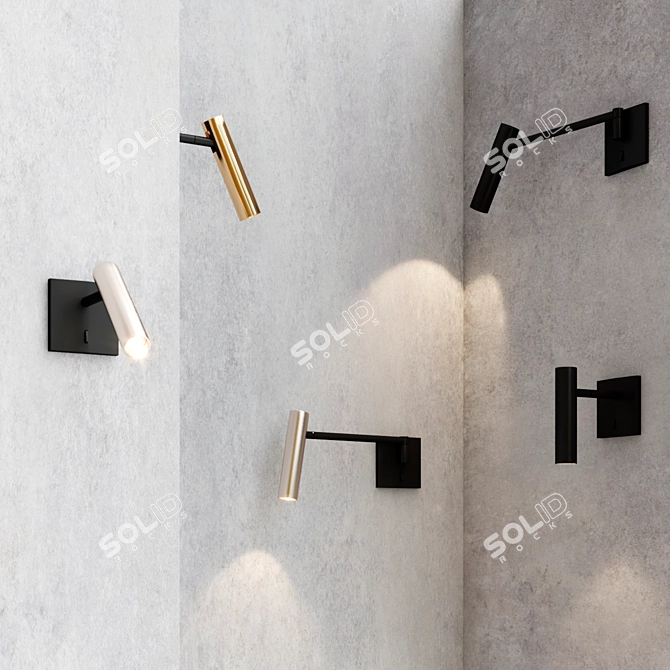 Adjustable Aluminium LED Wall Lamp 3D model image 4