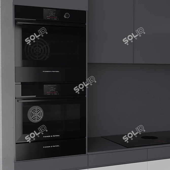 Elegant Modular Kitchen Set 3D model image 4