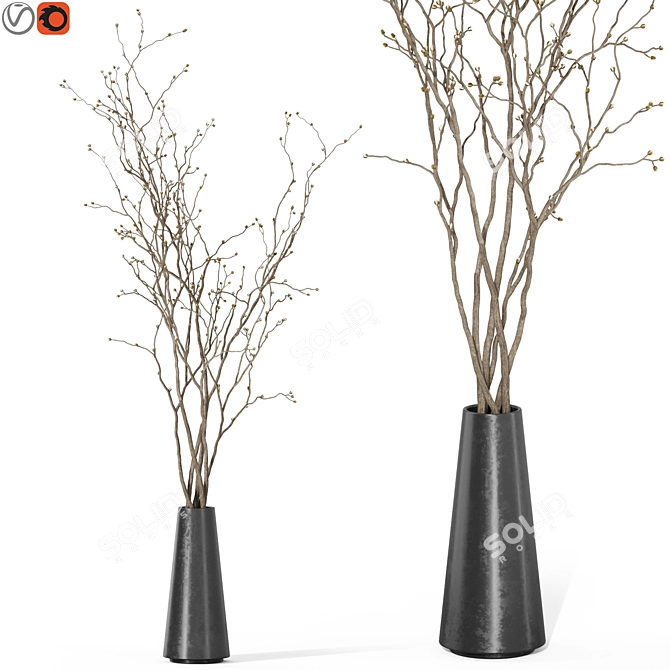 Elegant Branch Home Decor Piece 3D model image 1
