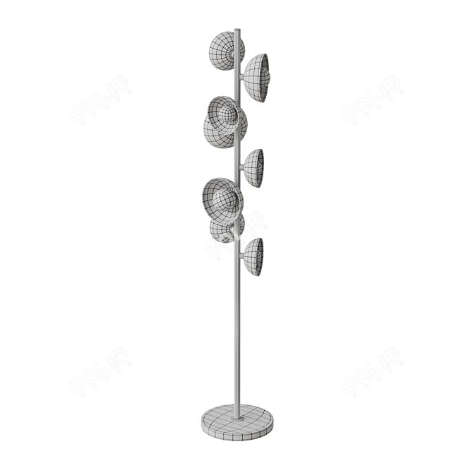 Handcrafted LED Glass Floor Lamp 3D model image 3