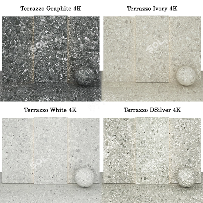 Terrazzo Stone Texture Collection 3D model image 2