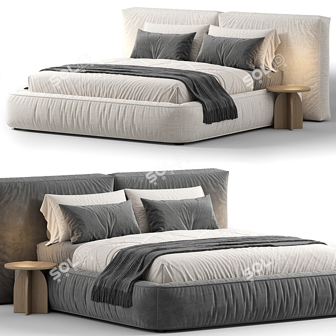  Luxurious Bonaldo Fluff Bed 3D model image 2