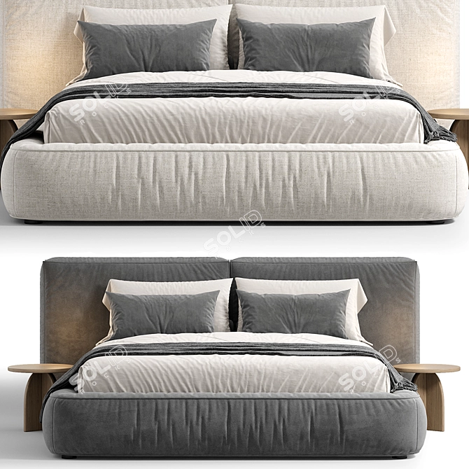  Luxurious Bonaldo Fluff Bed 3D model image 5