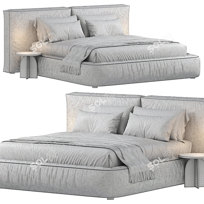  Luxurious Bonaldo Fluff Bed 3D model image 6