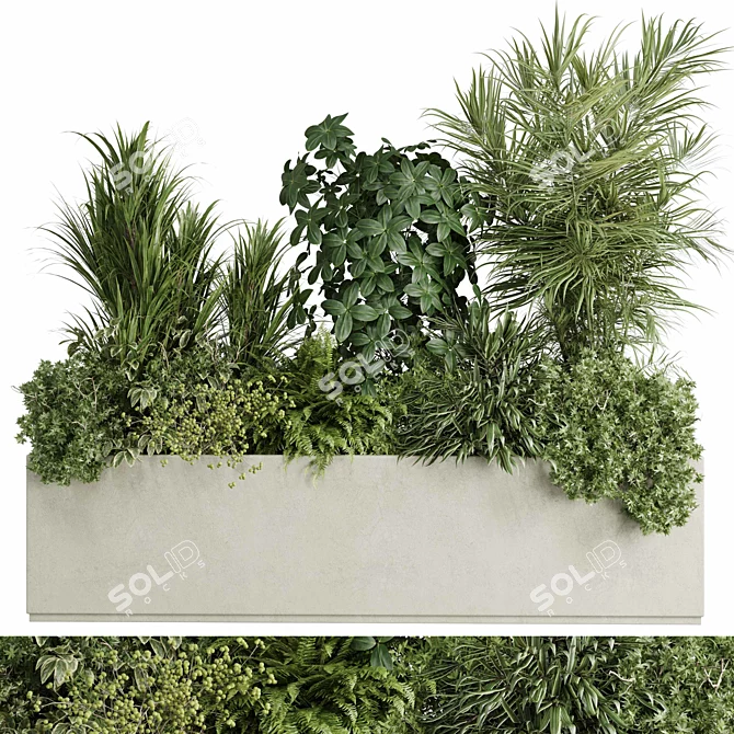 Concrete Box Plant Stand Set 3D model image 2