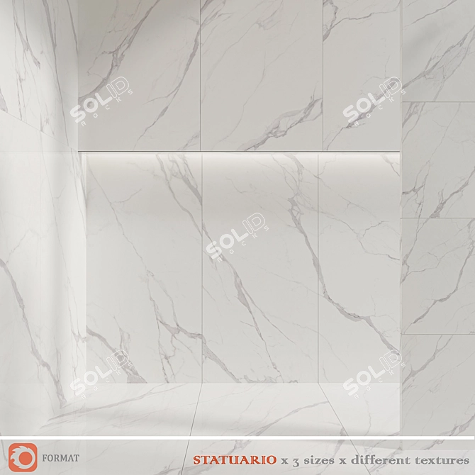 Granite Texture Montblanc Statuario 3D model image 3