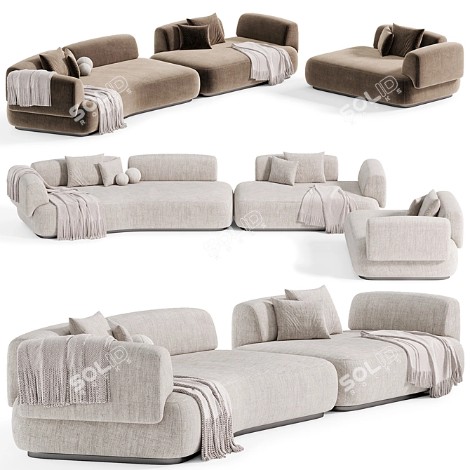 Elegant Cabrera Modular Sofa, Eichholtz 3D model image 1