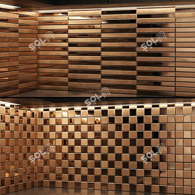 Metallic Mosaic Tile Material Pack 3D model image 2