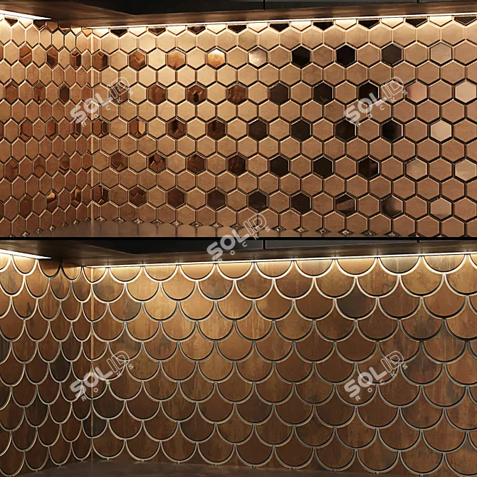 Metallic Mosaic Tile Material Pack 3D model image 4