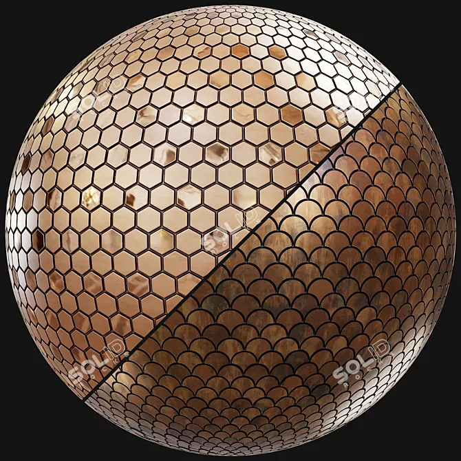 Metallic Mosaic Tile Material Pack 3D model image 5