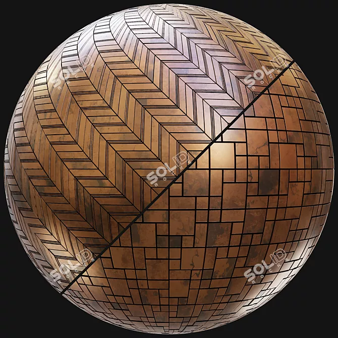 Metallic Mosaic Tile Material Pack 3D model image 7