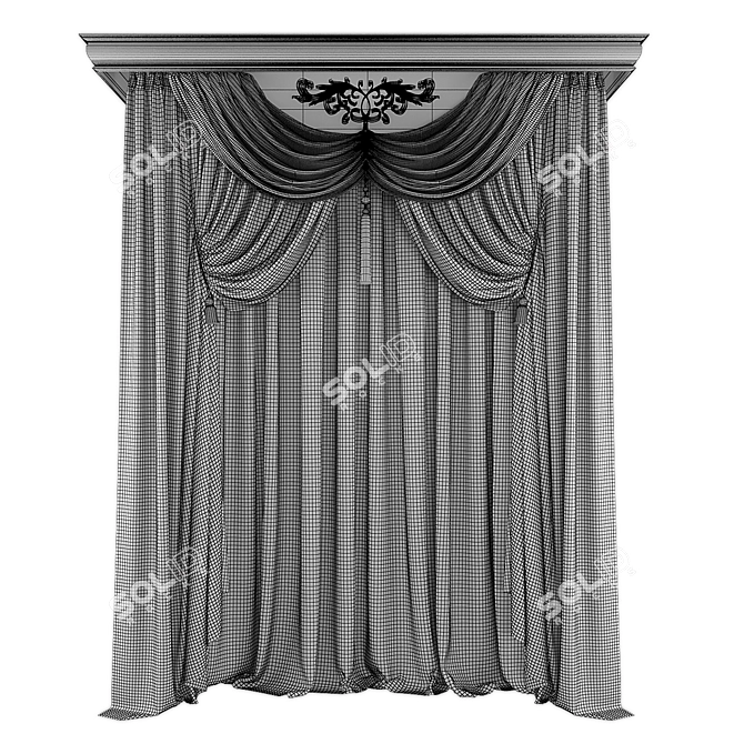 Polyester Curtains 3D Rendered Texture 3D model image 2