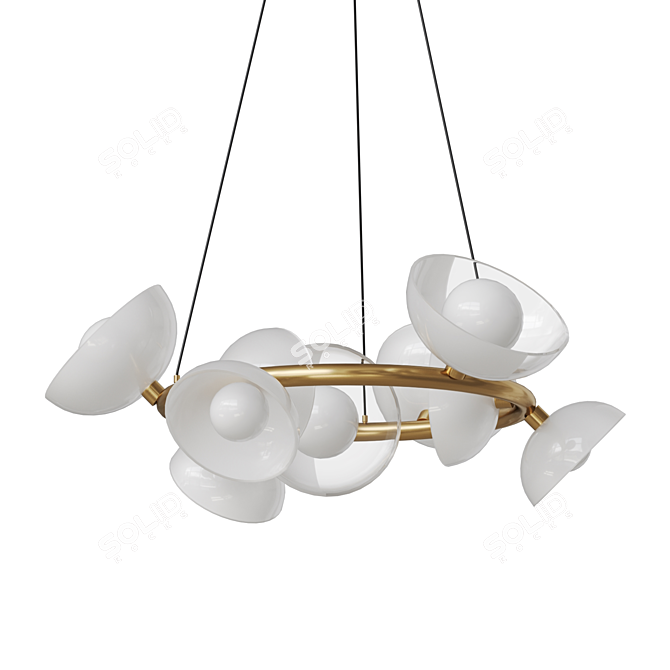 Handcrafted LED Dome Chandelier 3D model image 1