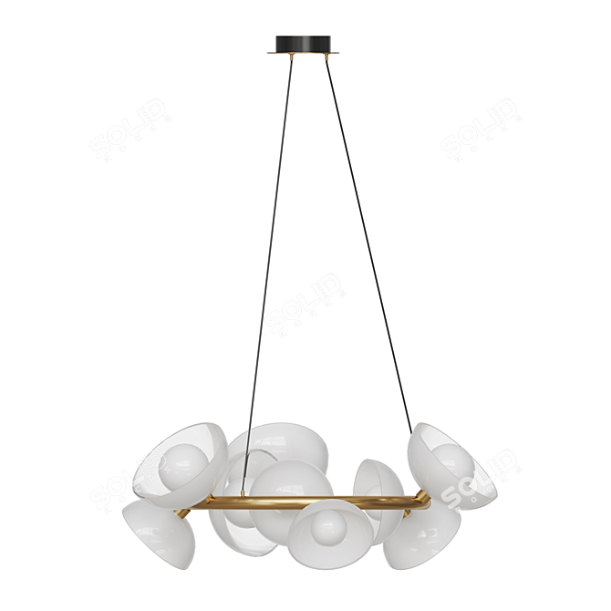 Handcrafted LED Dome Chandelier 3D model image 3