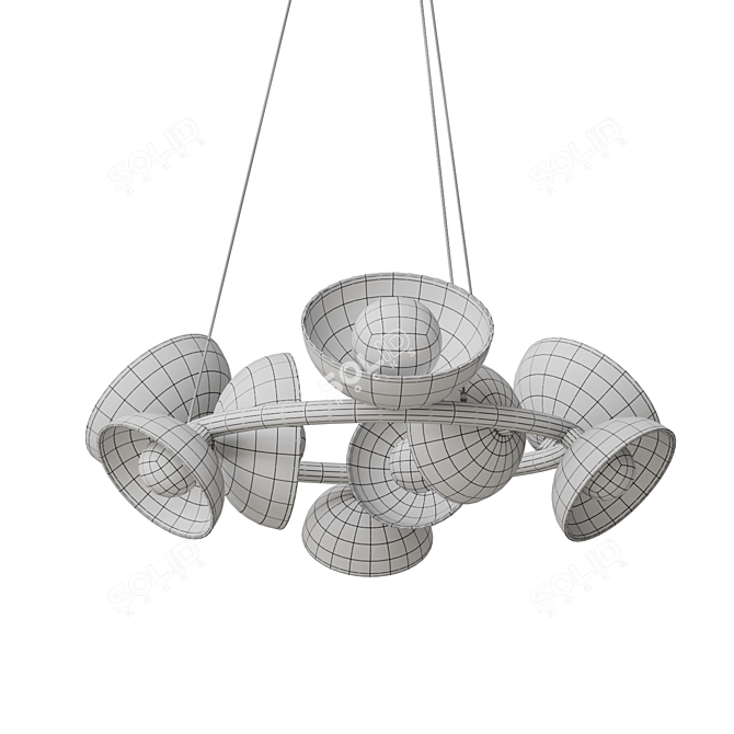 Handcrafted LED Dome Chandelier 3D model image 5