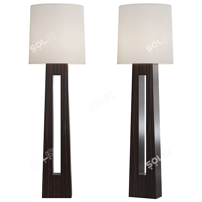 Sculptural Macassar Ebony Floor Lamp 3D model image 1