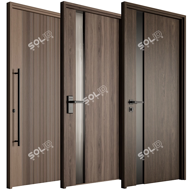  Stylish Door Set 97 3D model image 1