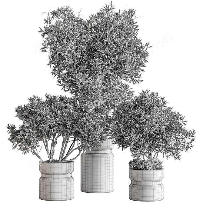 628 Indoor Tree Plant Pot 3D model image 4