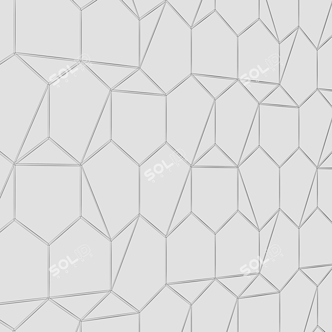 Luxury Gold Hex Calacatta Tile 3D model image 3