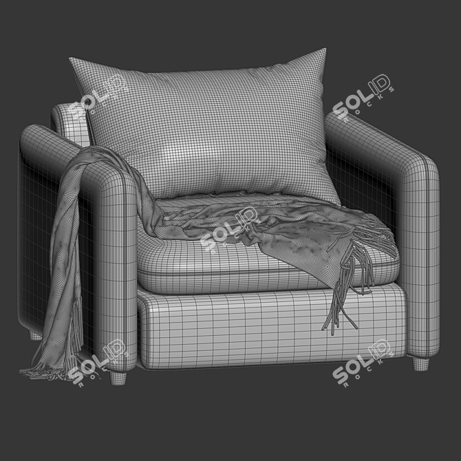 Contemporary Elegance Mons Wagon Armchair 3D model image 6