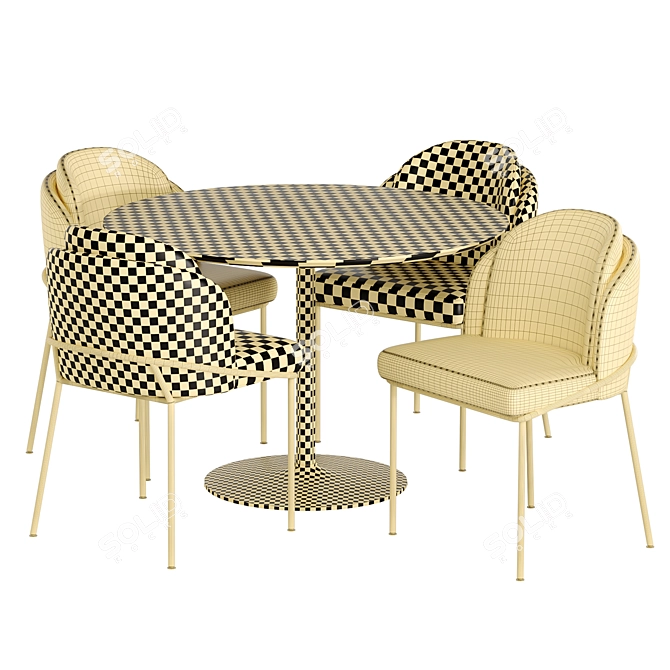 Sleek Angelo Chair & Anderson Table 3D model image 3