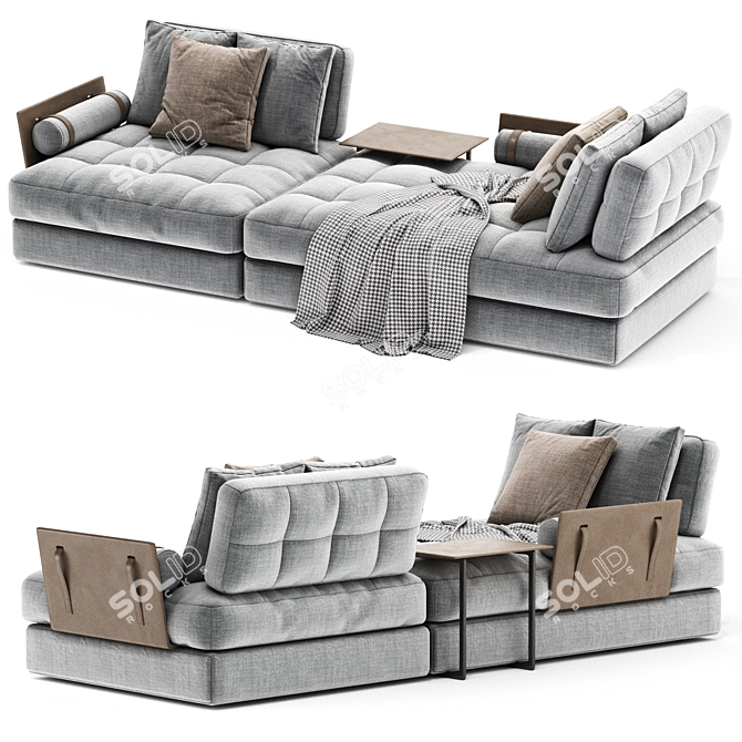 Hemingway Sofa by Swan: Luxurious Dimensions 3D model image 2