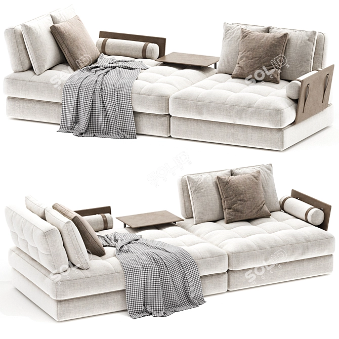 Hemingway Sofa by Swan: Luxurious Dimensions 3D model image 3