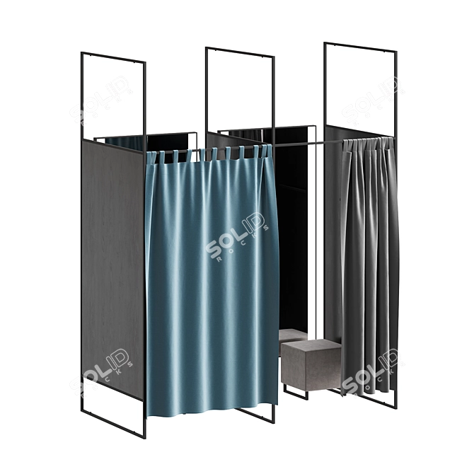 Fitting Room Cubicles 3D model image 1