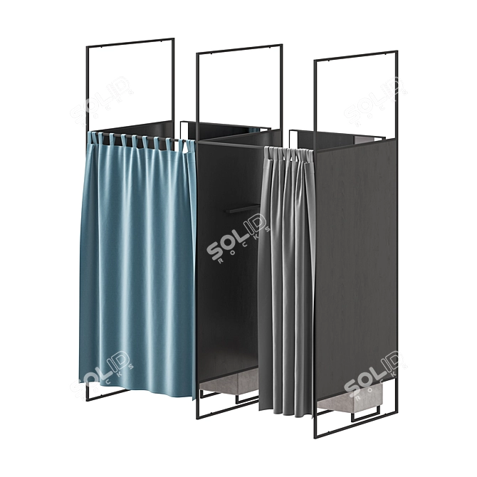 Fitting Room Cubicles 3D model image 2