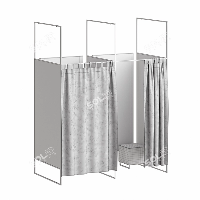 Fitting Room Cubicles 3D model image 4