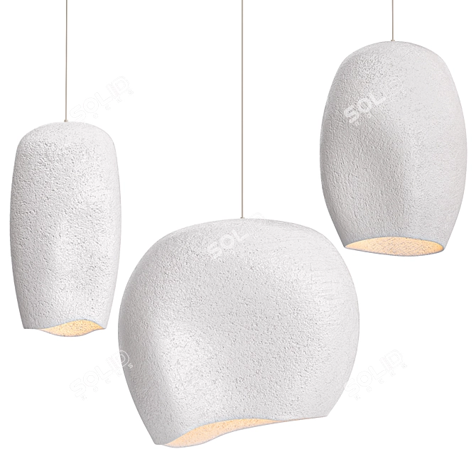 Sleek Unai Pendant Light 3D model image 1