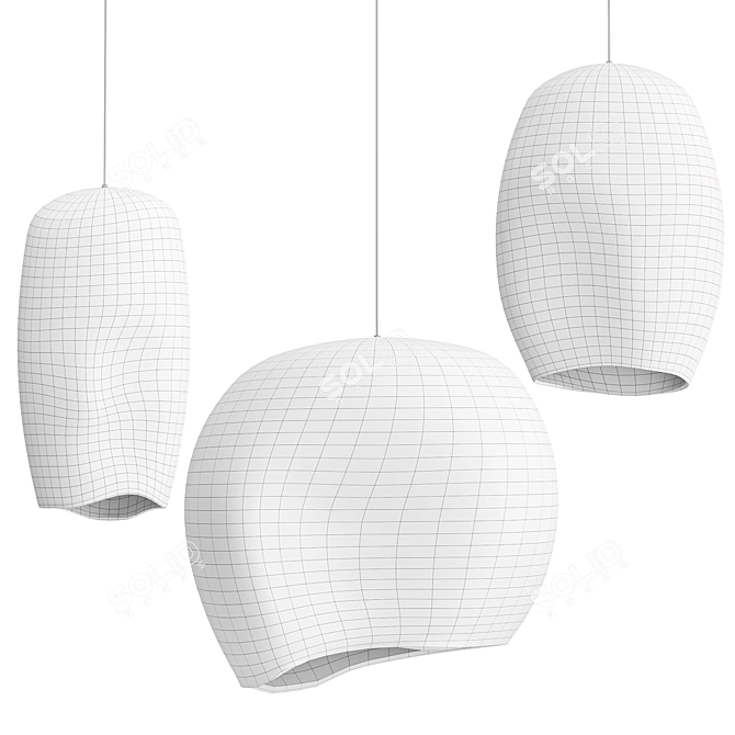 Sleek Unai Pendant Light 3D model image 5