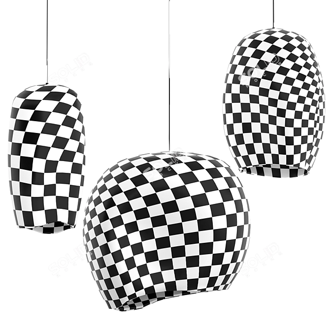 Sleek Unai Pendant Light 3D model image 6