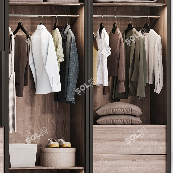 Modern Wardrobe Composition with PAX Fillings 3D model image 5