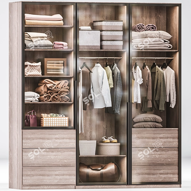 Modern Wardrobe Composition with PAX Fillings 3D model image 7