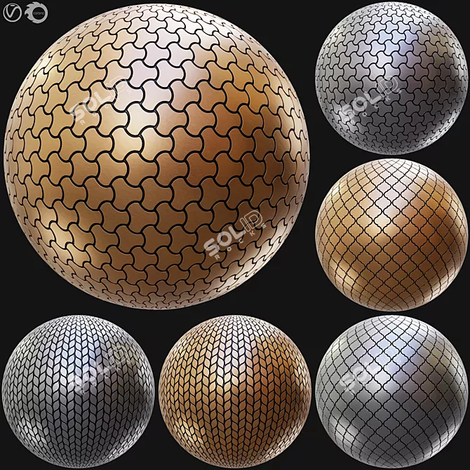 Metallic Mosaic Tile Seamless Textures 3D model image 1