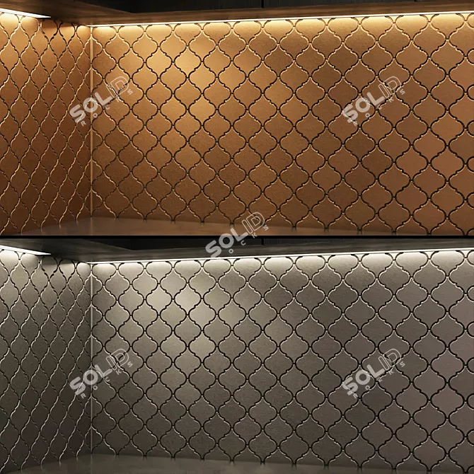 Metallic Mosaic Tile Seamless Textures 3D model image 6