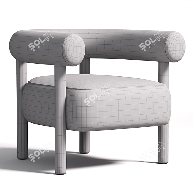 Lagos Modern Armchair in Grey 3D model image 3