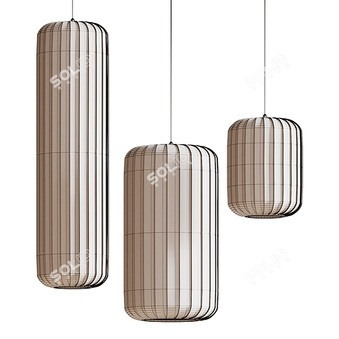 Sleek Glass TR37 Pendant Light 3D model image 3