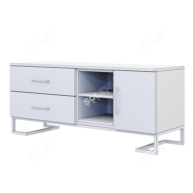 Modern Loft Oak Concrete Nightstand 3D model image 3