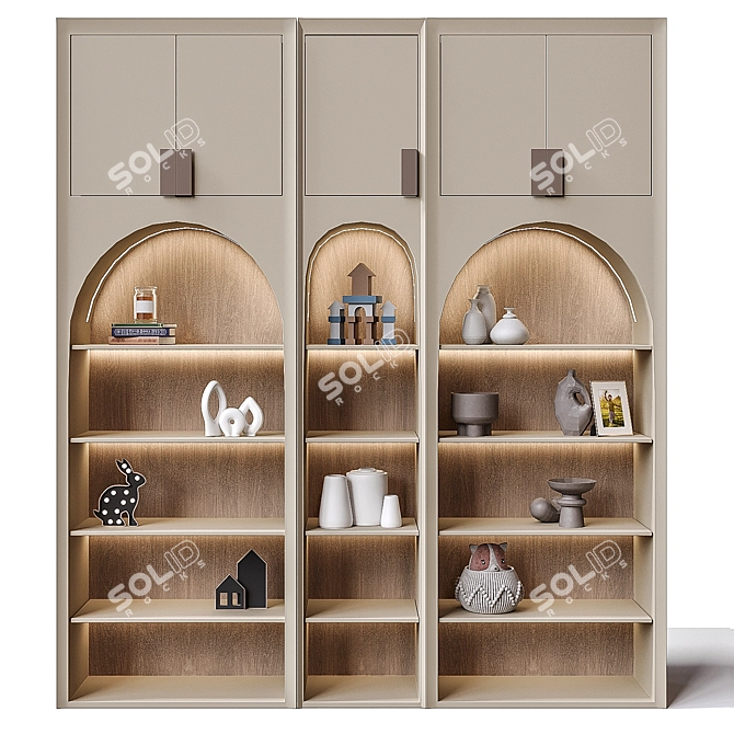 Custom Kids Shelf 05 Design 3D model image 2