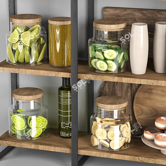 Modern Kitchen Accessories Set 3D model image 3