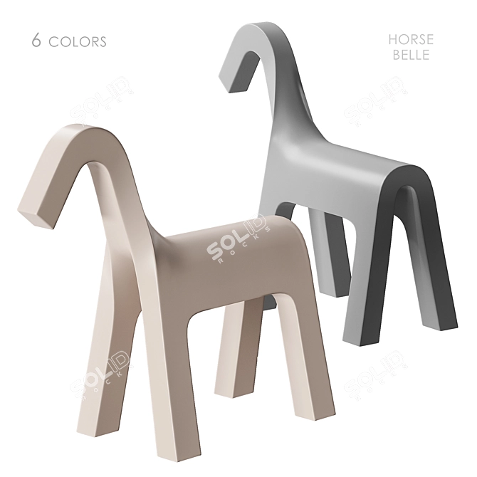 Belle Berkano Kids Horse Chair 3D model image 1