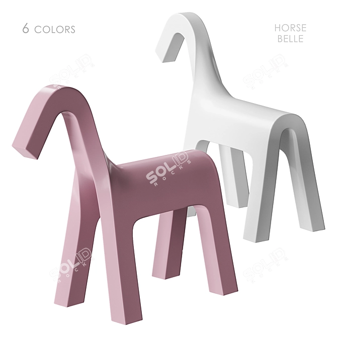 Belle Berkano Kids Horse Chair 3D model image 2