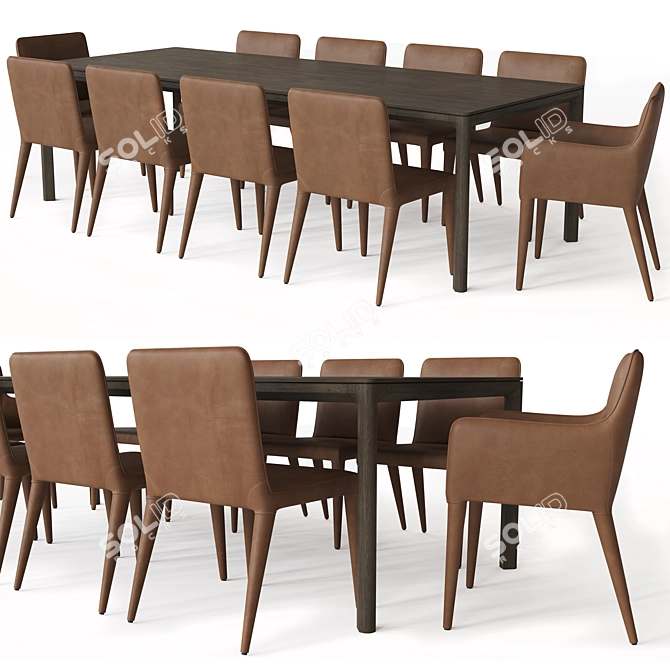 Padua Rectangular Dining Table Set 3D model image 1