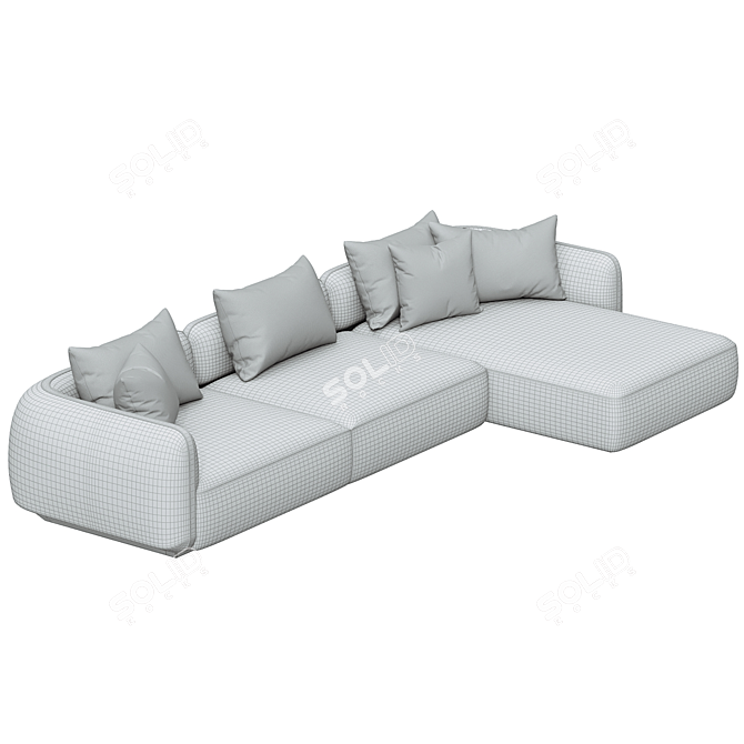 Luxury Modern Naxos Corner Sofa 3D model image 3